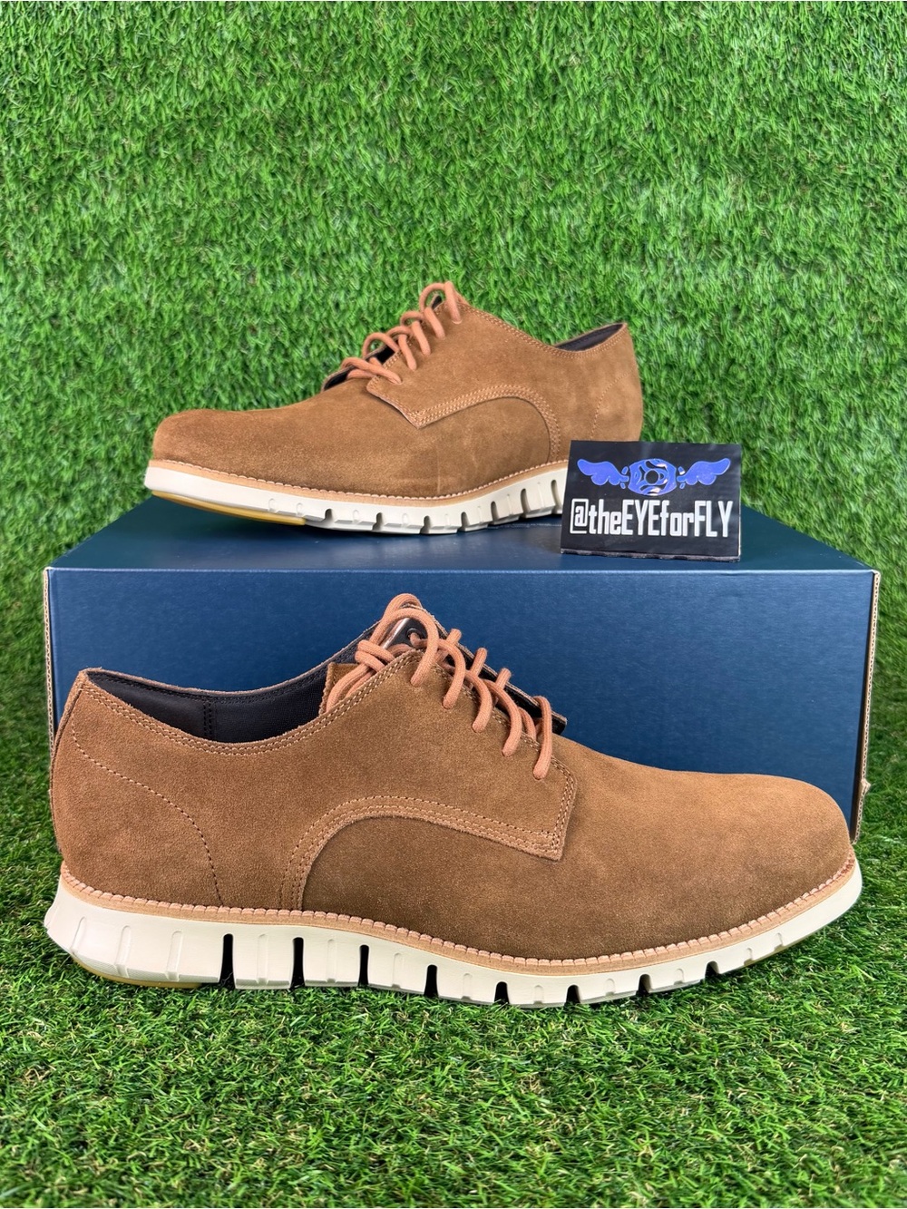 NEW Cole Haan ZEROGRAND Plain Toe Oxford Light Brown Suede C42189 Men’s Size 11